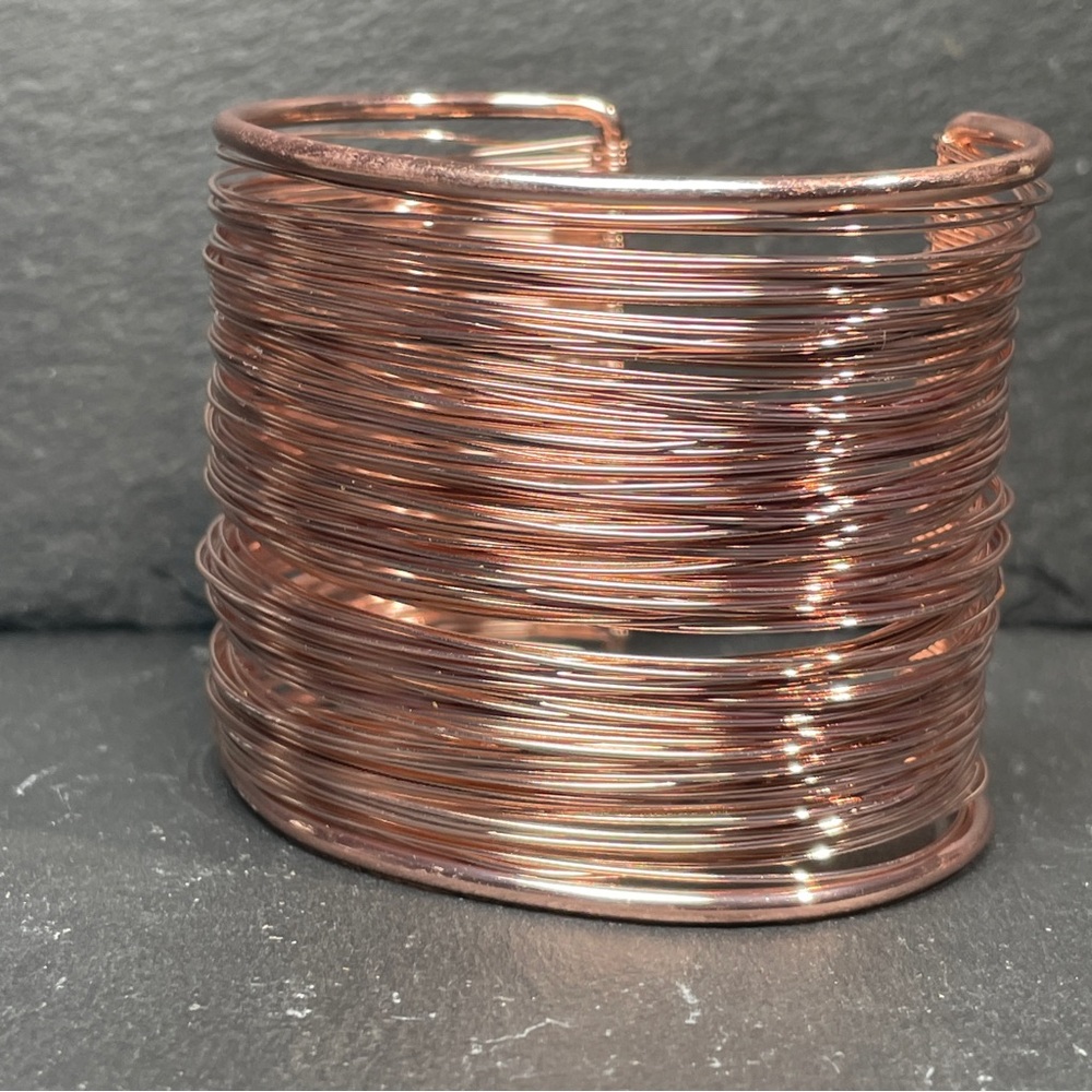 Adjustable Rose Gold Boho Wire Bracelet - Picture 8 of 9